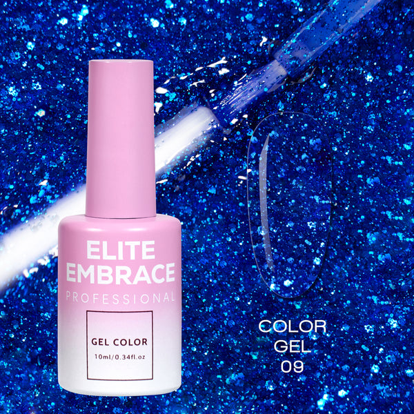 ELITE EMBRACE Professional Color Gel 09 with Glitter 10ml ECGG0910