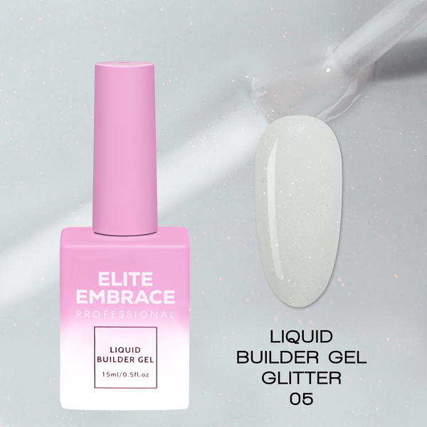 ELITE EMBRACE Professional Liquid Builder Gel Glitter 05 15ml ELBGG0515