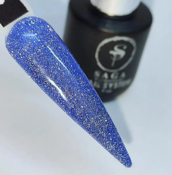 SAGA Professional Gel polish Fiery gel 11 (blue with microgloss, reflective), 8 ml