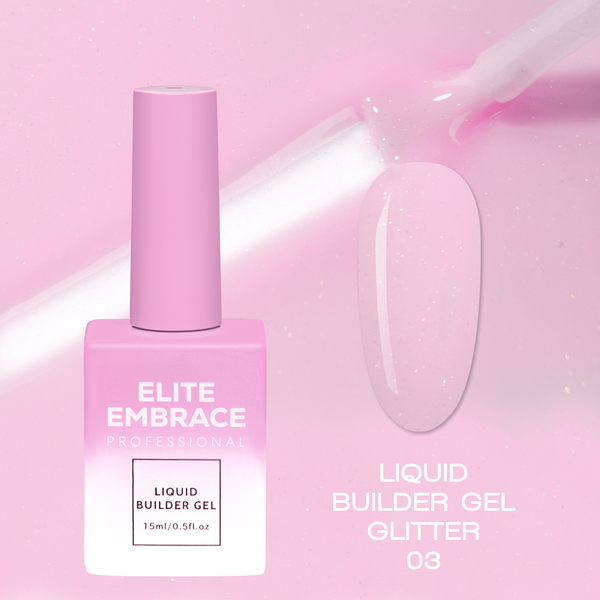 ELITE EMBRACE Professional Liquid Builder Gel Glitter 03 15ml ELBGG0315