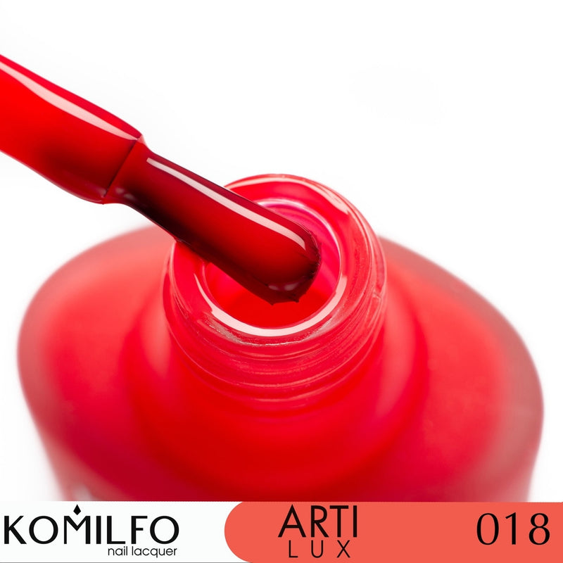 KOMILFO ARTILUX 018 ЗВИЧАЙНИЙ ЛАК ДЛЯ НІГТІВ (НЕ ГЕЛЬ) (ЯСКРАВИЙ КОРАЛ, ЕМАЛЬ), 8 МЛ 222018