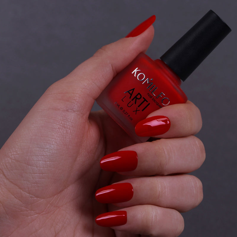 KOMILFO ARTILUX 022 NAIL REGULAR POLISH(NOT A GEL)(CLASSIC RED, ENAMEL), 8 ML 222022