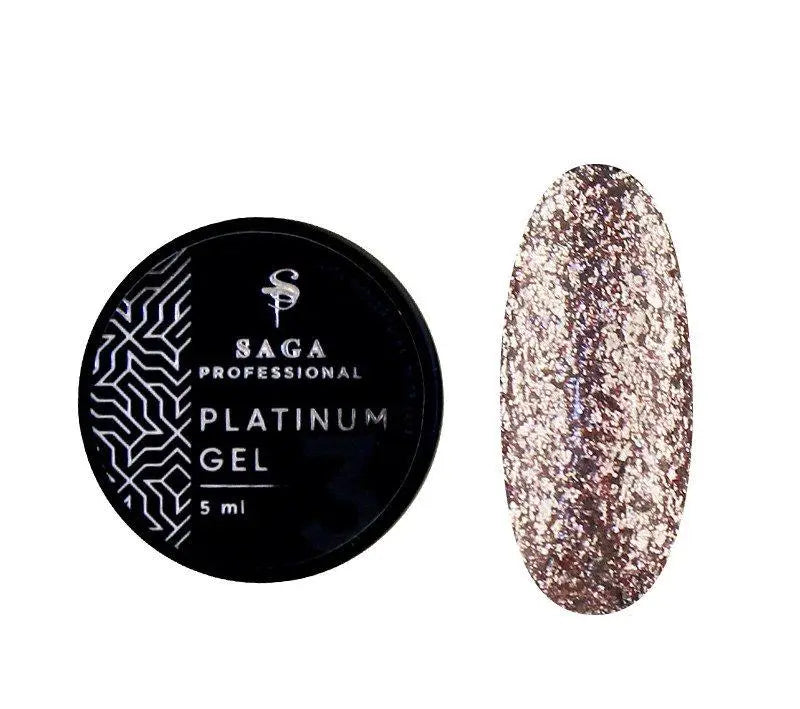 SAGA professional Platinum Gel № 05 (pink, metallic), 5 ml