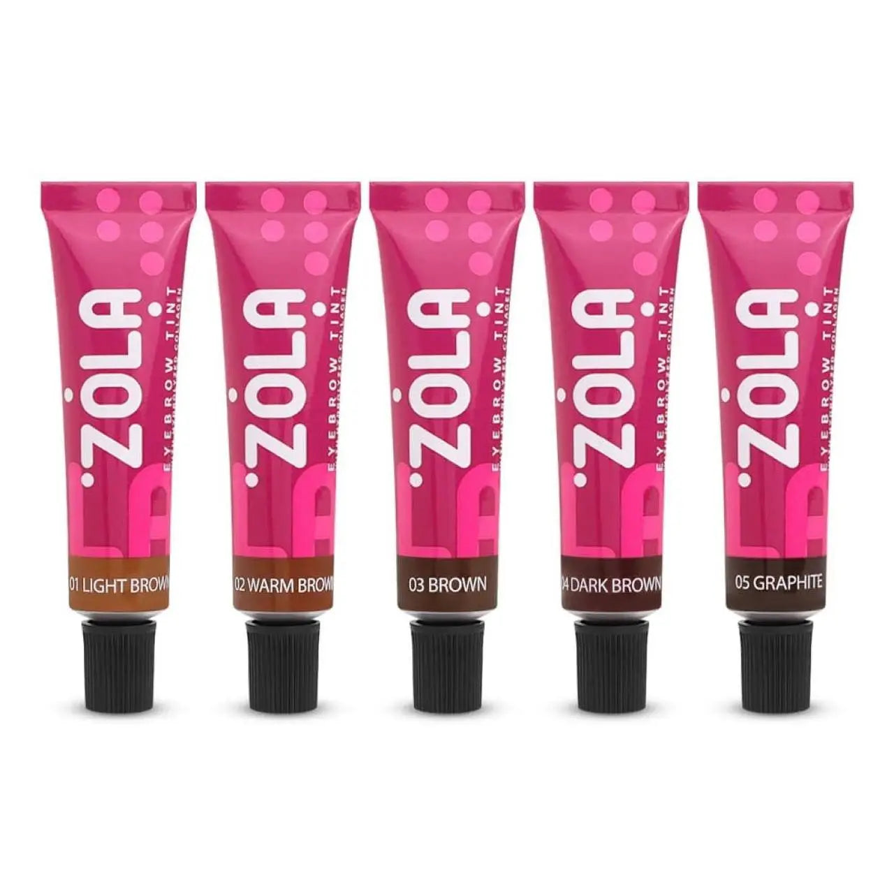 ZOLA НАБОР КРАСКИ ДЛЯ БРОВЕЙ С КОЛЛАГЕНОМ 5Х15МЛ (5 ЦВЕТОВ И ОКИСЛИТЕЛЬ) 04904