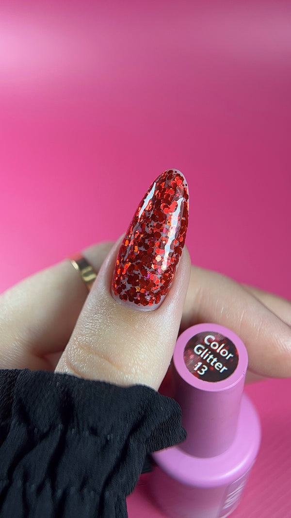 ELITE EMBRACE Professional Color Gel 13 with Glitter 10ml ECGG1310
