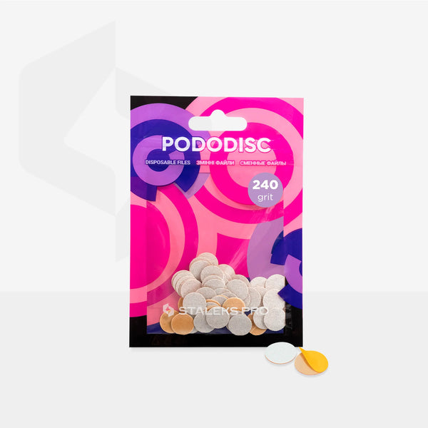 STALEKS PRO XS PODODISC WHITE REFILL PADS ДЛЯ ПЕДИКЮРНИХ ДИСКІВ ОДНОРАЗОВІ ПИЛКИ 50 ШТ PDF-10-240w
