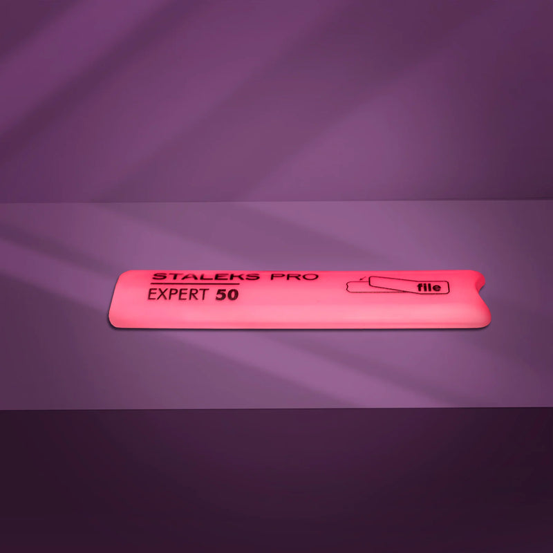 STALEKS PRO EXPERT 50 SLANTED PLASTIC NAIL FILE SHORT BASE SPBE-50
