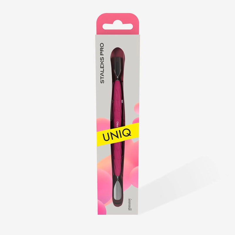 STALEKS PRO UNIQ 10 TYPE 1 GUMMY МАНІКЮР ПУШЕР З СИЛІКОНОВОЮ РУЧКОЮ ШИРОКИЙ ЗАОКРУГЛЕНИЙ ПУШЕР + ВУЗЬКИЙ ЗАОКРУГЛЕНИЙ ПУШЕР PQ-10/1