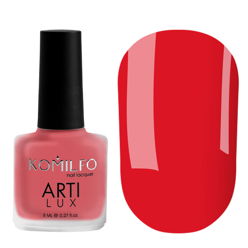 KOMILFO ARTILUX 019 ЗВИЧАЙНИЙ ЛАК ДЛЯ НІГТІВ (НЕ ГЕЛЬ) (ЧЕРВОНО-РОЖЕВИЙ, ЕМАЛЬ), 8 МЛ 222019