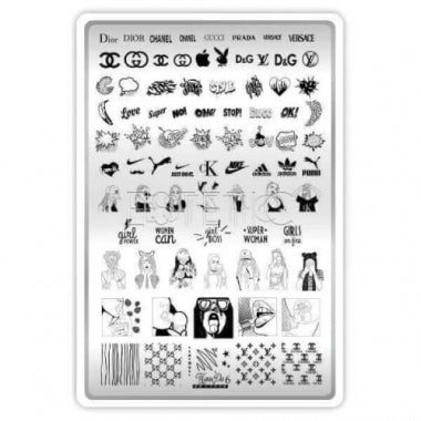 TAKI DA Large stamping plate 06 HA CTИЛЕ with demo film 10x15 cm 121070