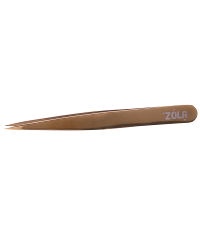 ZOLA PROFESSIONAL EYEBROW TWEEZERS GOLD (POINTED) 05073