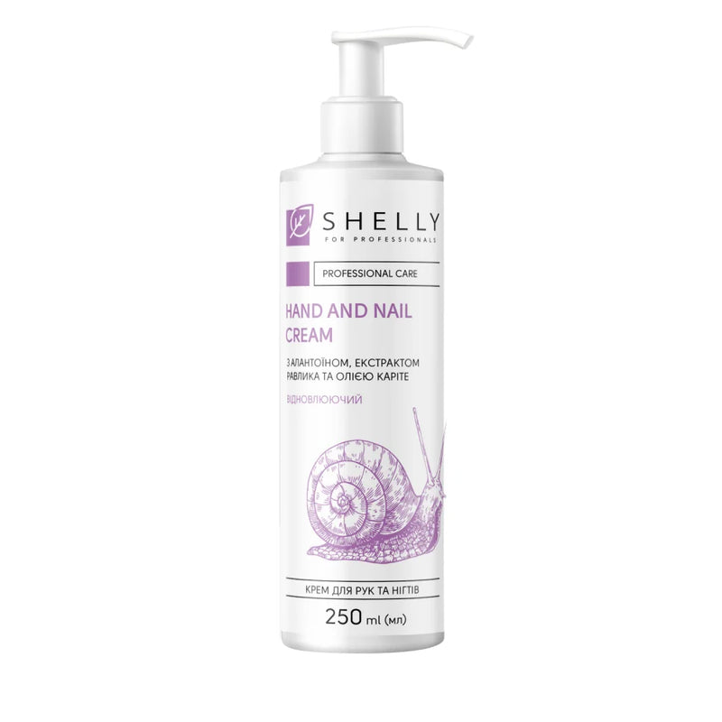 Hand and nail cream with allantoin, snail extract and shea oil Shelly 45ml/250ml/500ml