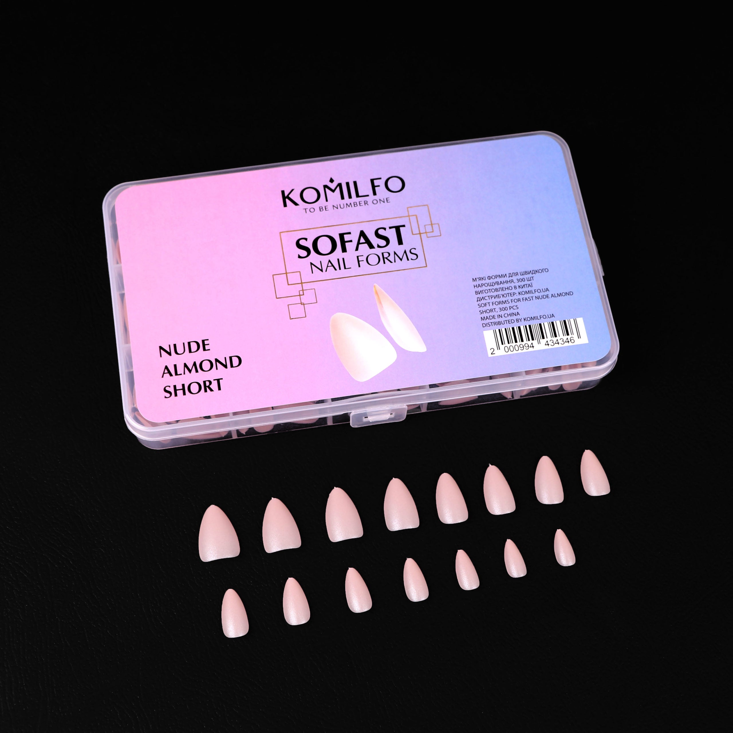 KOMILFO SOFAST NAIL ИЗ НЮДОВОГО МИНДАЛЯ КОРОТКИЕ, 360 ШТ 456075