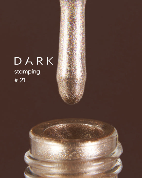 DARK STAMPING POLISH WHITE-GOLD METALLIC №21, 8 ML S021