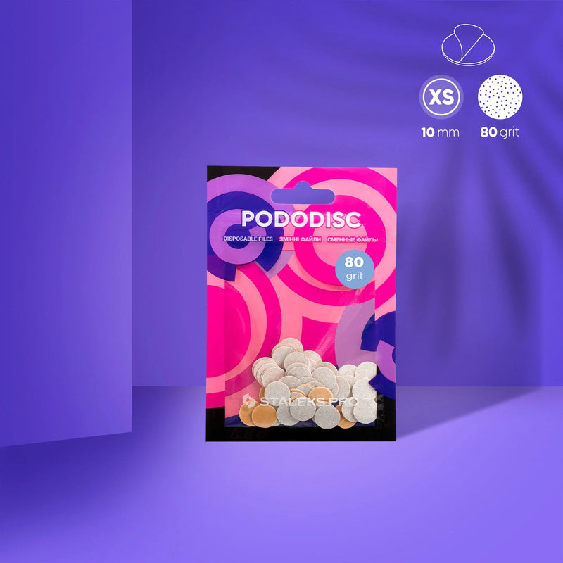White refill pads for pedicure disc PODODISC STALEKS PRO XS (50 pc) Thin PDF-10-80w