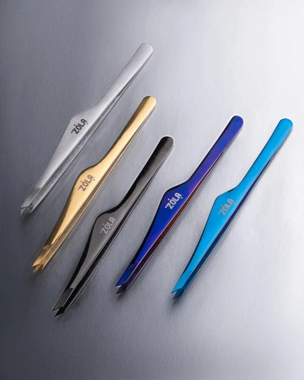 ZOLA Professional eyebrow tweezers GOLD (beveled)