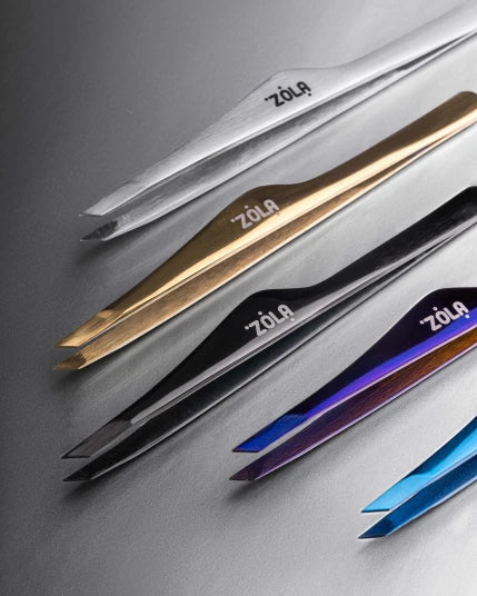 ZOLA Professional eyebrow tweezers GOLD (beveled)