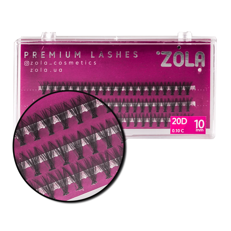 Вії Zola Bunches 20D, 10 мм 05339