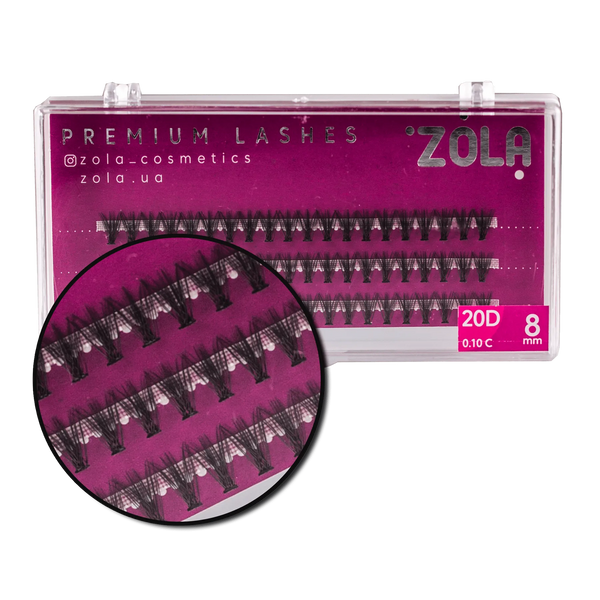 Вії Zola Bunches 20D 8 мм 05344