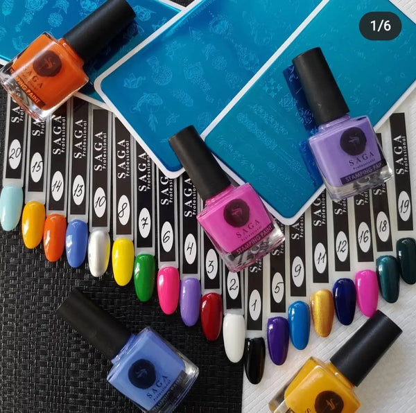 Лак для стемпінга Saga Professional Stamping №18, 8 мл діамантовий зелений