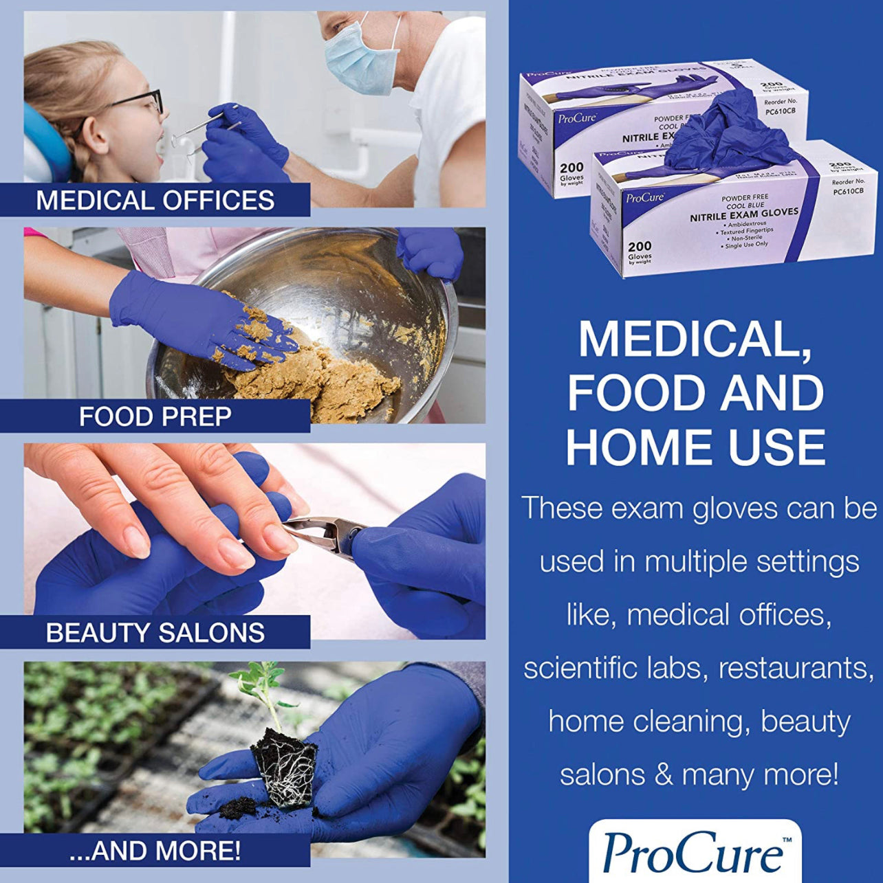 Нитриловые гвоздики для осмотра