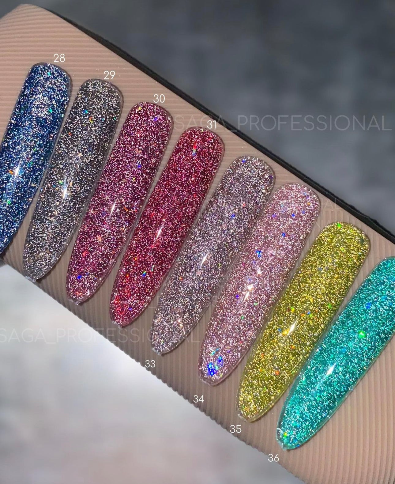 SAGA professional Gel Polish Fiery gel 35 (желтый с микроблеском и блестками, светоотражающий), 9 мл