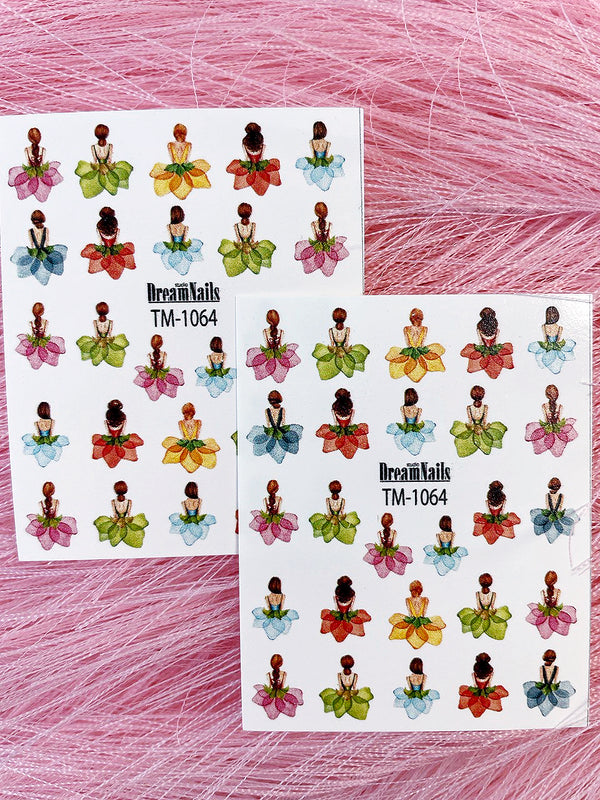 DreamNails Slider design for Manicure TM-1064(girl in flower dress)