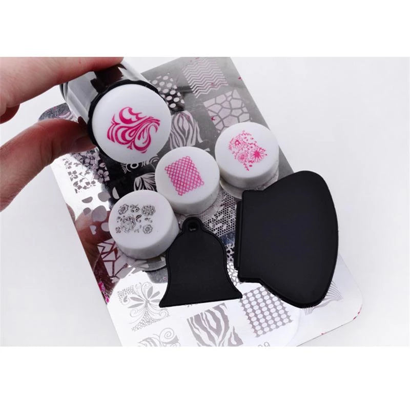 Принадлежности для ногтей 3 шт./компл. скребок для штамповки ногтей двойной мягкой резины