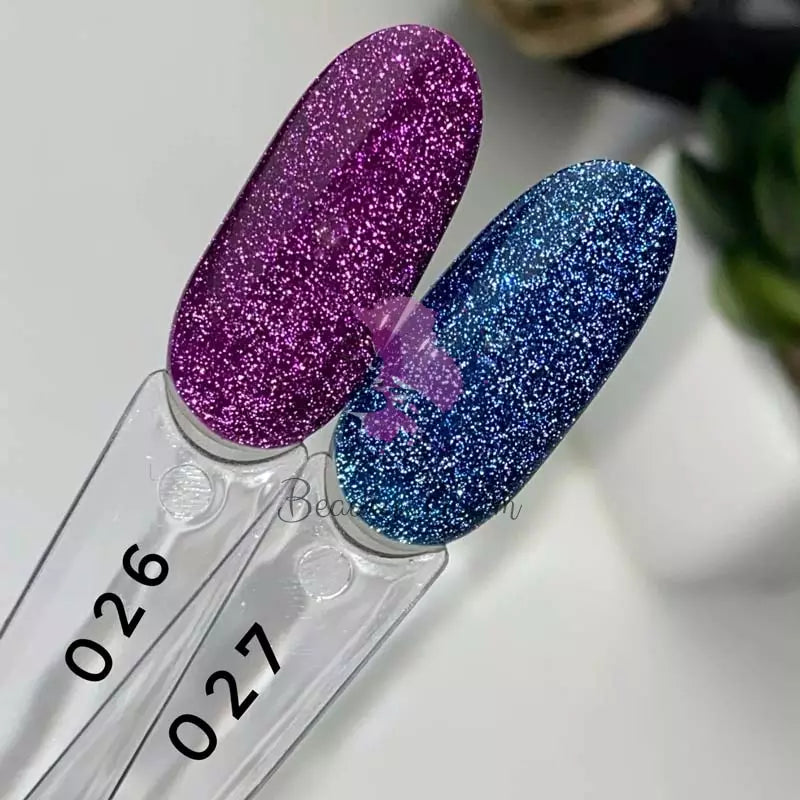 SAGA professional Гель-лак Fiery gel 27 (индиго с микроблеском, светоотражающий), 9 мл