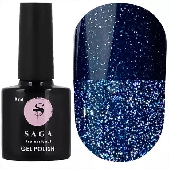 Гель-лак SAGA professional Fiery gel 27 (індиго з мікроблиском, світловідбиваючий), 9 мл