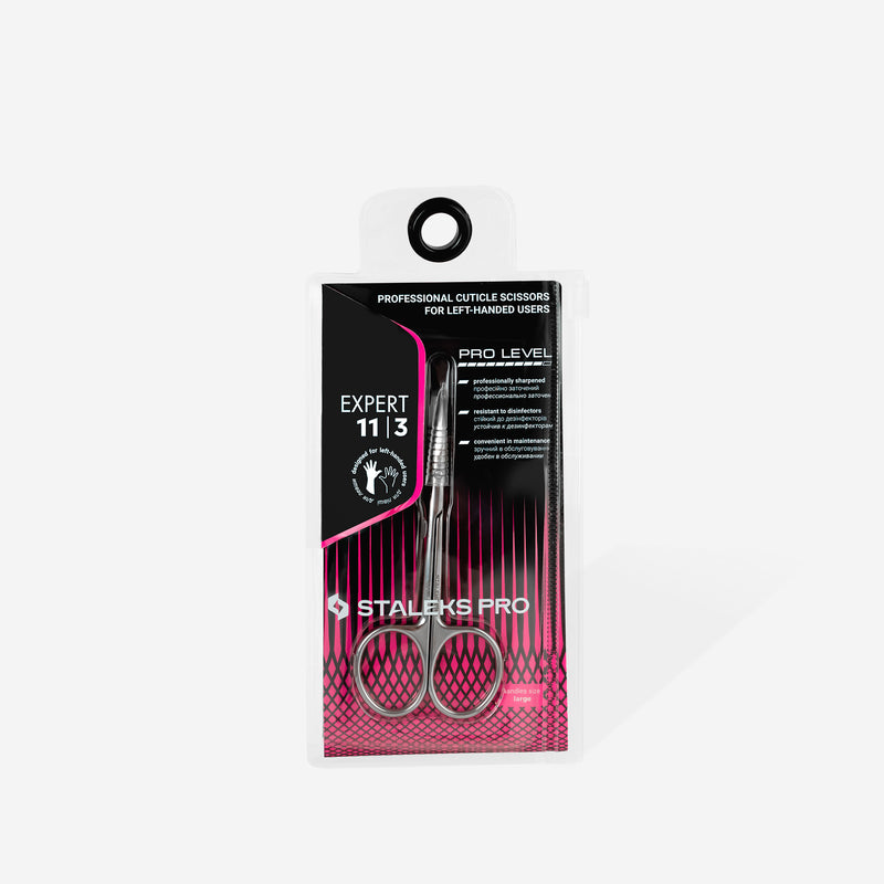 Professional cuticle scissors for left-handed users Staleks Pro Expert 11 Type 3 SE-11/3