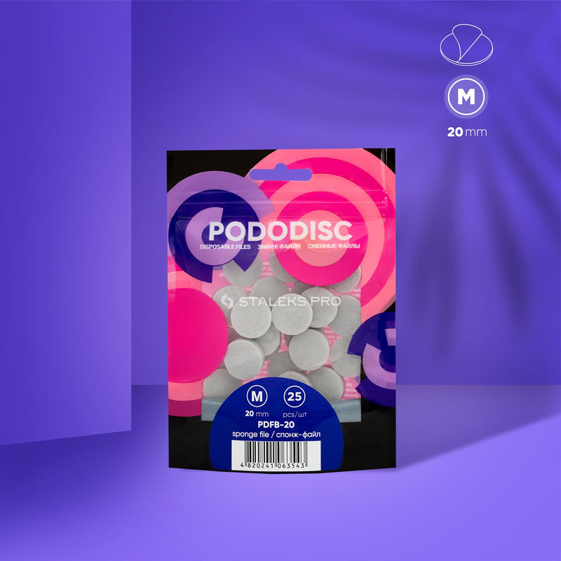 Пилочки-губки одноразові для педикюрного диска Pododisc Staleks Pro M (25 шт) PDFB-20